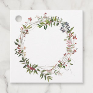 Delicate Berry and Foliage Wreath Gift Tag