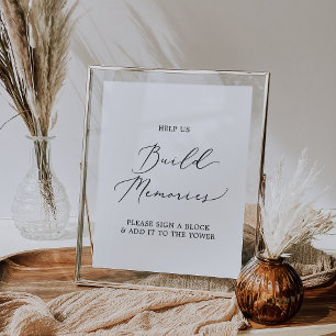 Delicate Black Calligraphy Build Memories Sign
