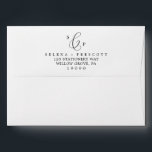 Delicate Black Calligraphy Monogram Wedding Envelope<br><div class="desc">This delicate black calligraphy monogram wedding envelope is perfect for a modern wedding. The romantic minimalist design features lovely and elegant black typography on a white background with a clean and simple look. Personalize the envelope flap with your monogram and return address.</div>