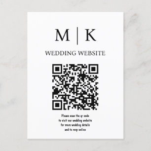 Delicate Black Calligraphy QR Code RSVP Enclosure Postcard