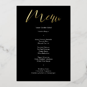 Delicate Black Calligraphy Script Wedding Menu