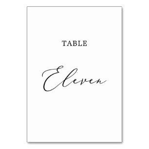Delicate Black Calligraphy Table Eleven Number