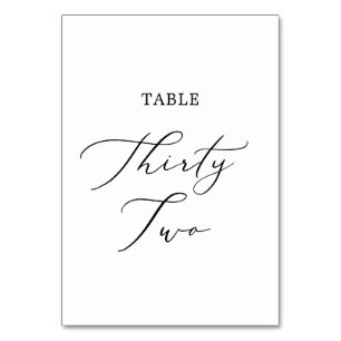 Delicate Black Calligraphy Table Thirty Two Number