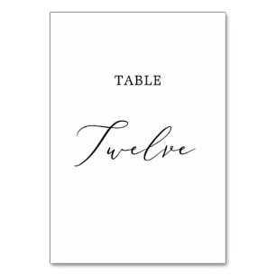 Delicate Black Calligraphy Table Twelve Number
