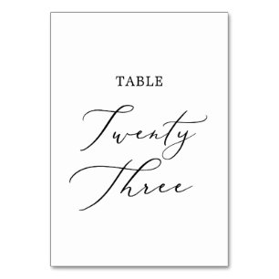 Delicate Black Calligraphy Table Twenty Three Number
