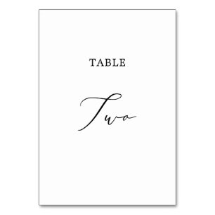 Delicate Black Calligraphy Table Two Table Number