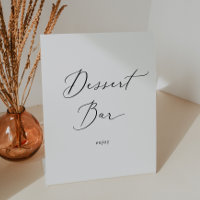 Delicate Black Calligraphy Wedding Dessert Bar