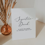 Delicate Black Calligraphy Wedding Signature Drink Pedestal Sign<br><div class="desc">This delicate black calligraphy signature drink pedestal sign is perfect for a modern wedding. The romantic minimalist design features lovely and elegant black typography on a white background with a clean and simple look.</div>