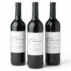 Delicate Black Cheers Wedding Wine Labels