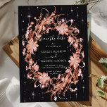 Delicate Black Ornate Floral Save The Date Invitation<br><div class="desc">Elegant,  modern,  and delicate Mystic Delicate Black Ornate Floral Save The Date wedding invitation that you can customize with your info to make it furthermore special. The romantic minimalist design features lovely and elegant calligraphy on a Beautiful background with a clean and simple look.</div>