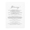 Delicate Black Wedding Welcome Letter & Itinerary