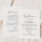 Delicate Black Wedding Welcome Letter & Itinerary