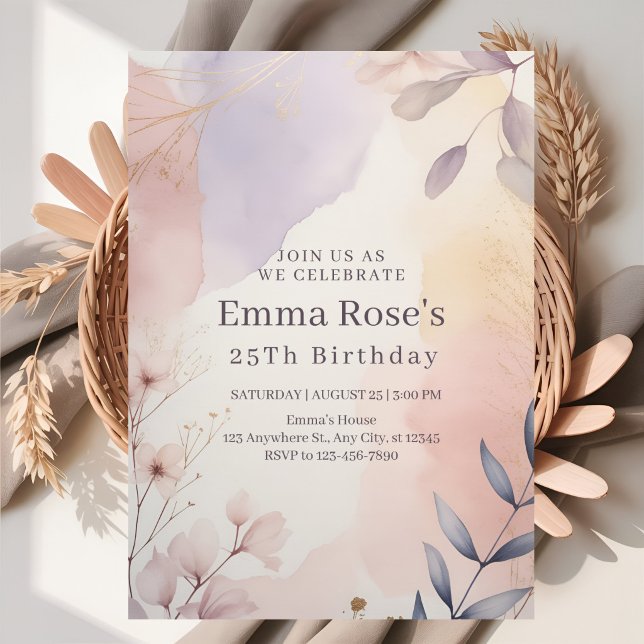 Delicate Bloom Birthday Invitation (Creator Uploaded)