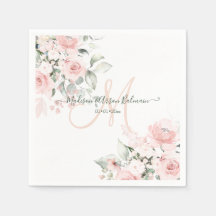 Delicate Bloom Blush Monogram Floral Watercolor