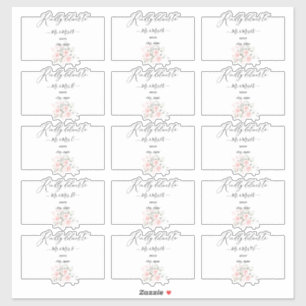 Delicate Bloom Blush Roses Guest Address