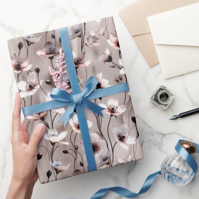  Delicate Blooms & Flowing Vines — Soft Sophistica Wrapping Paper (Gifting)