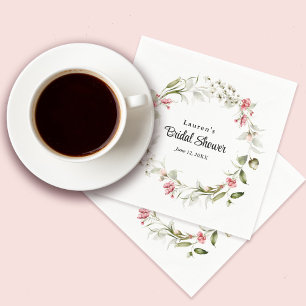 Delicate Blossoms Watercolor Floral Bridal Shower Napkin
