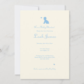 Delicate Blue Boy Baby Shower Invitation