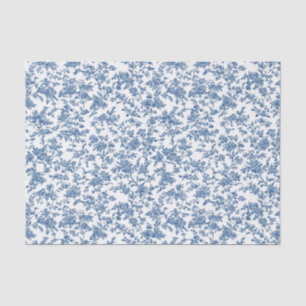 Delicate Blue Floral Toile Garden Party Tissue Pap Paper