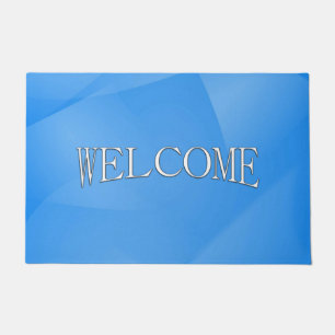 Delicate Blue Folds Welcome Doormat