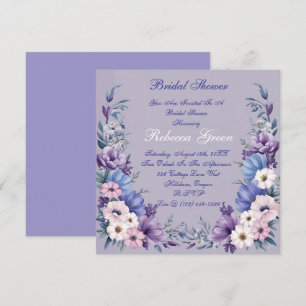 Delicate Blue, White, Pink & Purple Summer Blooms Card