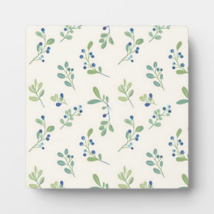 Delicate Blueberry Eucalyptus Pattern Plaque
