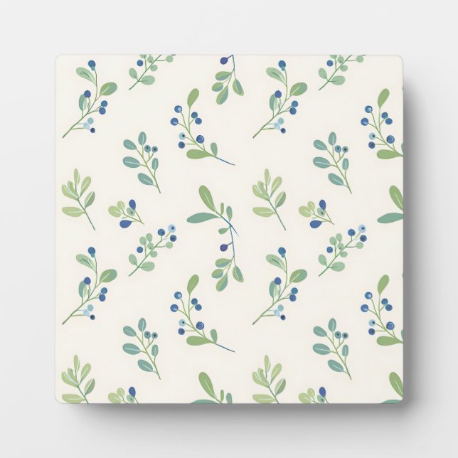 Delicate Blueberry Eucalyptus Pattern Plaque (Front)
