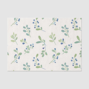 Delicate Blueberry Eucalyptus Pattern Tissue Paper