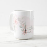 Delicate Blush Pink Rose Monogram Letter L Coffee Mug<br><div class="desc">Monogram Floral Letter L - A pale blush pink watercolor wash behind delicate blush pink cottage roses. Pretty watercolor floral sprays on both sides of the mug - and decorate the large first letter of your name. Delicate hand painted smokey green foliage and watercolor sweetheart roses in blush pink is...</div>