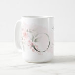 Delicate Blush Pink Rose Monogram Letter O Coffee Mug<br><div class="desc">Monogram Floral Letter O - A pale blush pink watercolor wash behind delicate blush pink cottage roses. Pretty watercolor floral sprays on both sides of the mug - and decorate the large first letter of your name. Delicate hand painted smokey green foliage and watercolor sweetheart roses in blush pink is...</div>