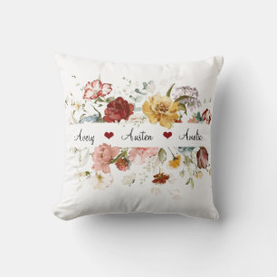 Delicate Botanical Grandma Mother’s Day Throw Pillow