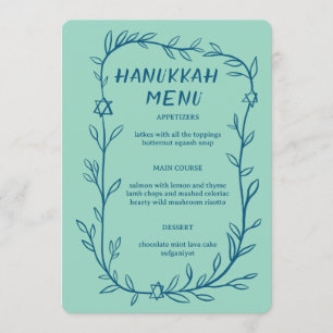 Delicate Botanical Hanukkah Party Dinner CUSTOM  Menu