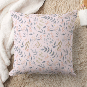 Delicate Botanical Leaf Pattern Throw Pillow