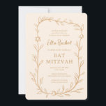 Delicate Botanical Star of David Bar Bat Mitzvah Invitation<br><div class="desc">Perfect card to announce a bat mitzvah, bar mitzvah or other Jewish celebration! Hand drawn delicate leaf trame art for you! FULLY CUSTOMIZABLE! Click on “Personalize” above to edit the text. Click "edit using design tool" to adjust the fonts, colours and placements and to add text to the back side...</div>