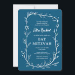 Delicate Botanical Star of David Bar Bat Mitzvah Invitation<br><div class="desc">Perfect card to announce a bat mitzvah, bar mitzvah or other Jewish celebration! Hand drawn delicate leaf trame art for you! FULLY CUSTOMIZABLE! Click on “Personalize” above to edit the text. Click "edit using design tool" to adjust the fonts, colours and placements and to add text to the back side...</div>