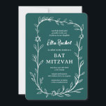 Delicate Botanical Star of David Bar Bat Mitzvah Invitation<br><div class="desc">Perfect card to announce a bat mitzvah, bar mitzvah or other Jewish celebration! Hand drawn delicate leaf trame art for you! FULLY CUSTOMIZABLE! Click on “Personalize” above to edit the text. Click "edit using design tool" to adjust the fonts, colours and placements and to add text to the back side...</div>