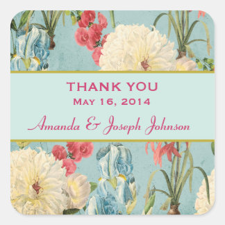 Delicate Botanical Wedding Thank You Sticker