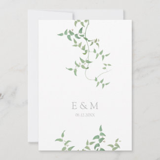 Delicate Botanical Wedding Vintage Greenery Save The Date