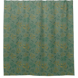 Delicate Botany Repeat Pattern with Golden Leaves