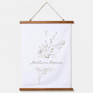 delicate bouquet Baptism sign Hanging Tapestry