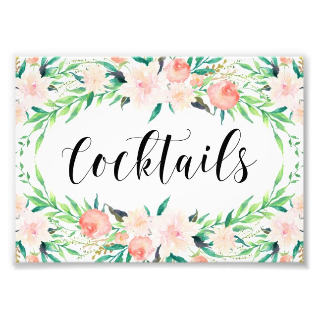 Delicate Bouquet Cocktails Print (Front)