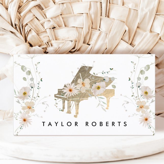 delicate bouquet pianist business card (Creator Uploaded)