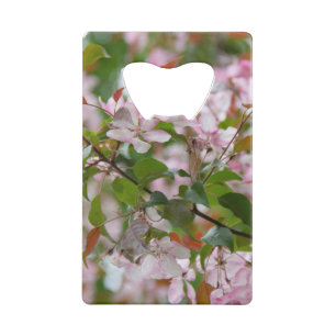 Delicate branch with flowers apple tree credit card bottle opener