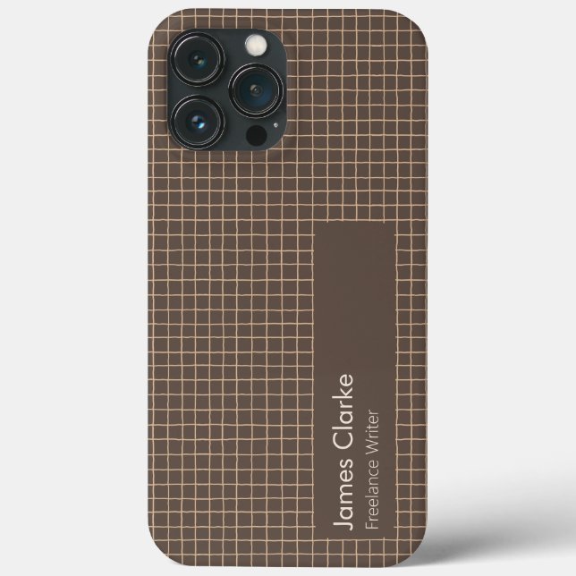 Delicate Brown Creamy Chequered Pattern Case-Mate iPhone Case (Back)