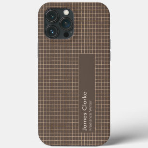 Delicate Brown Creamy Chequered Pattern iPhone 13 Pro Max Case