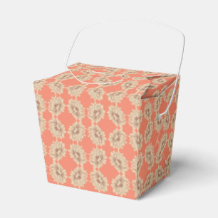Delicate Brown Fall Flower Pattern Favor Box