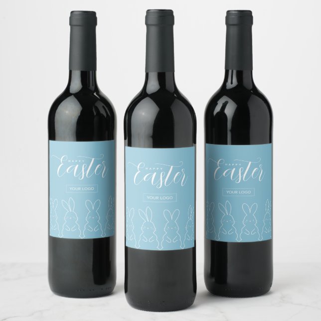 Delicate Bunnies Company Gift Easter Wine Label (Bottles)