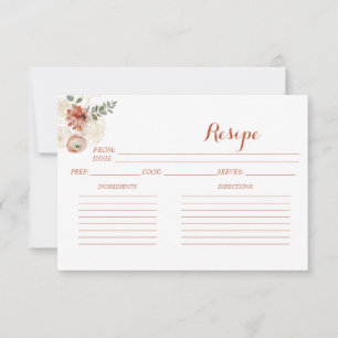 Delicate burgundy pink gold Recipe Cards 