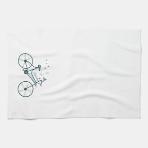 Delicate Butterflies Flowers and Freedom Bike fans Kitchen Towel