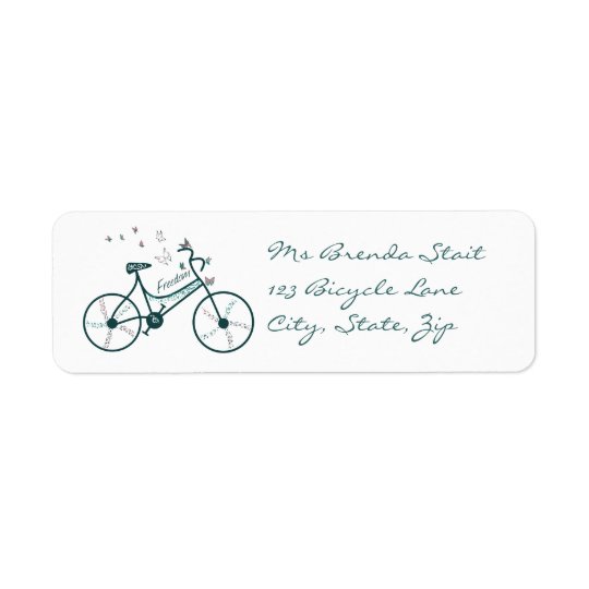 Delicate Butterflies Flowers and Freedom Bike fans Return Address Label